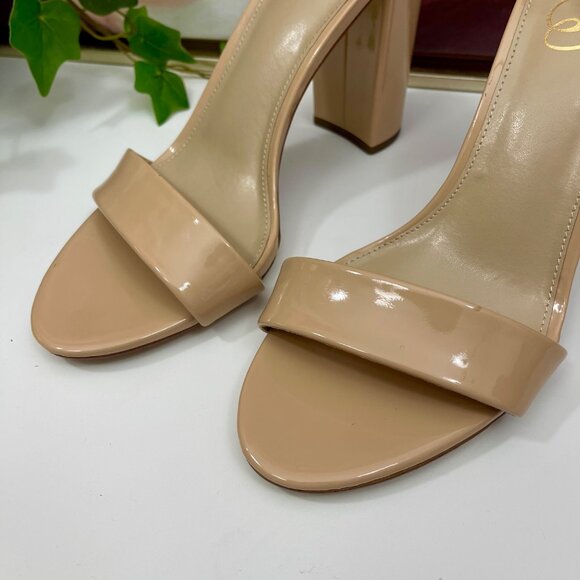 SAM EDELMAN Yaro Block Heel Sandal in Beige Size 10 - Picture 9 of 11
